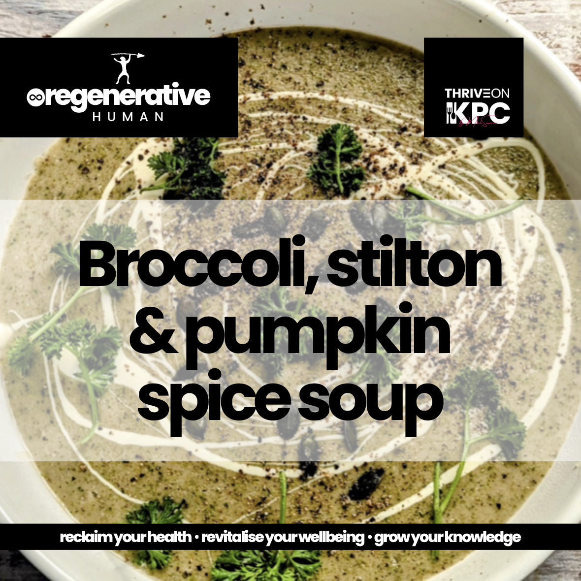 Broccoli, stilton, and pumpkin spice soup