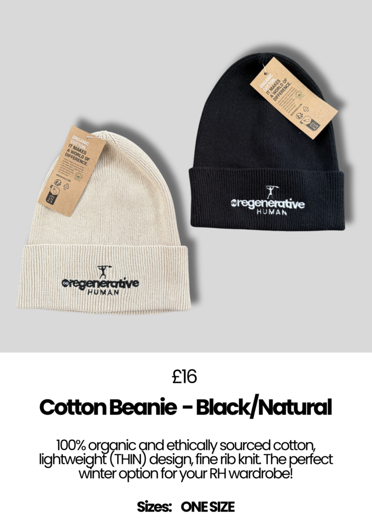 regenerative human cotton beanie